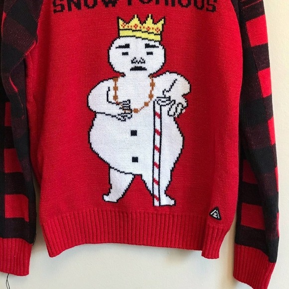 American Stitch Red and Black Snowtorious Sweater - Picture 3 of 8